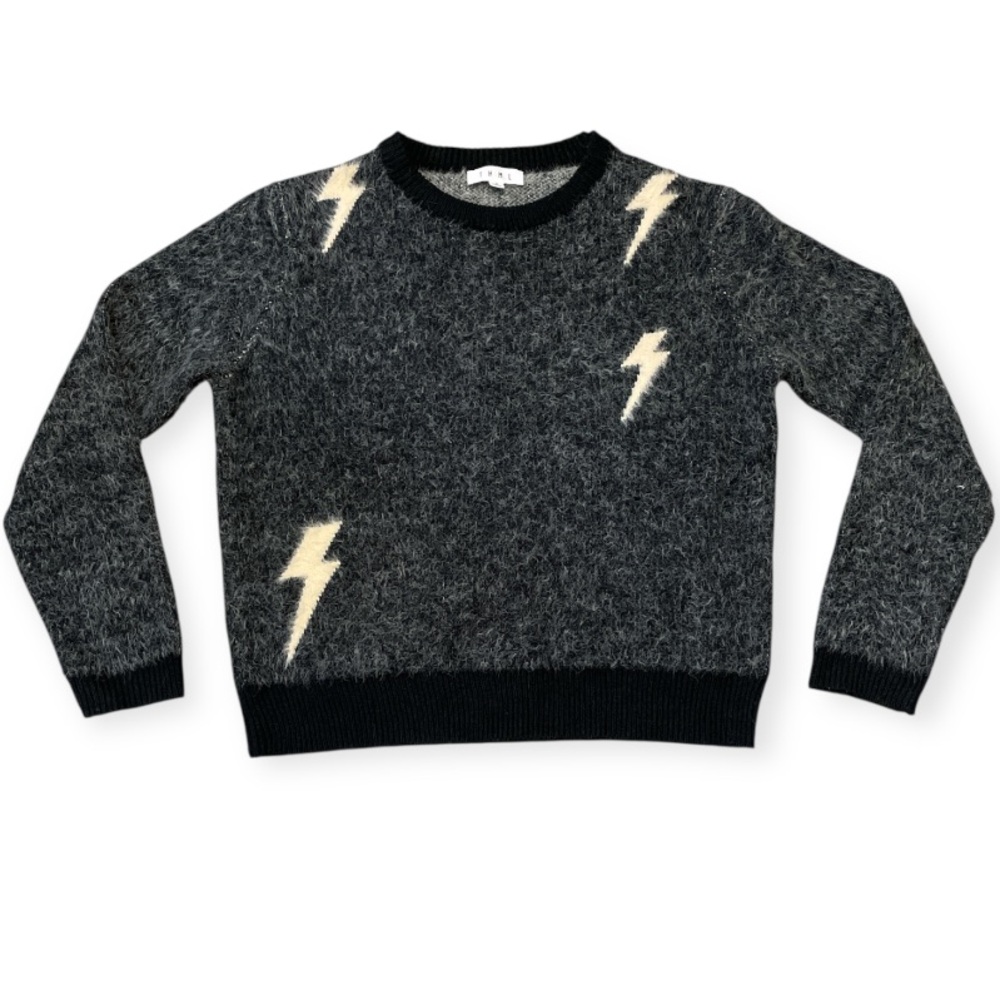 Women's THML Anthropologie Lightning Bolt Eyelash Oversized Knit Sweater Size S